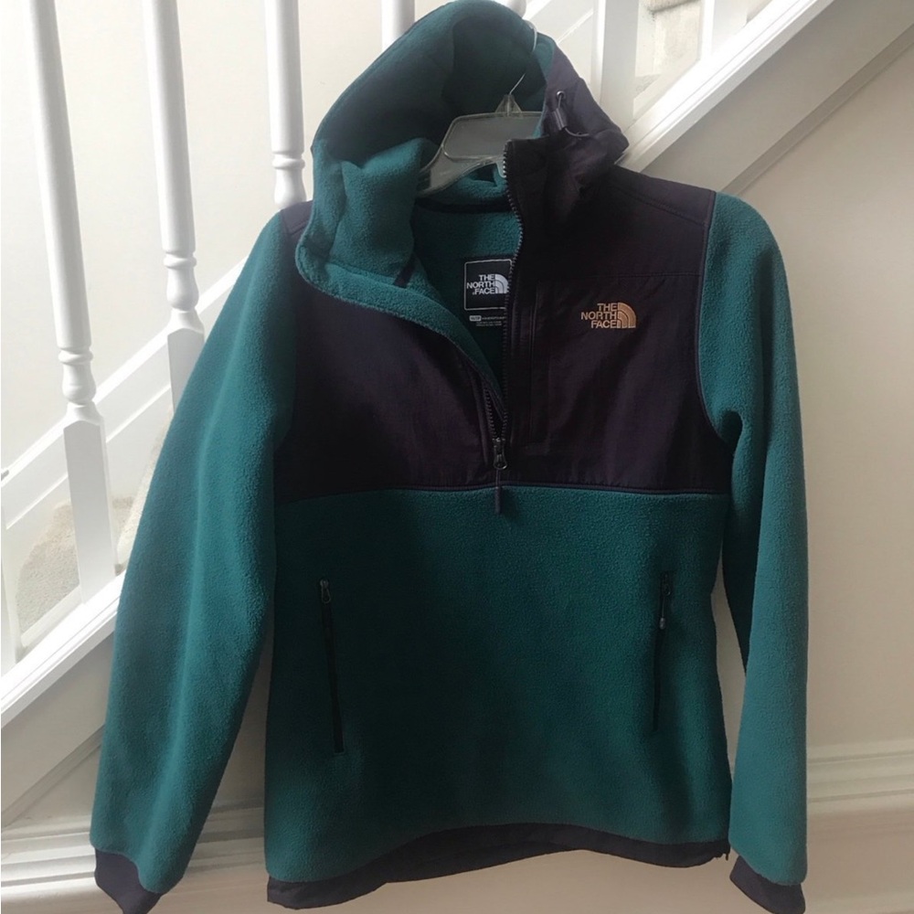 The North Face Denali Anorak Fleece Women Hoodie Green/Black Size XS